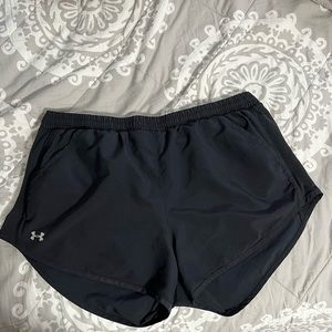 under armour black running shorts